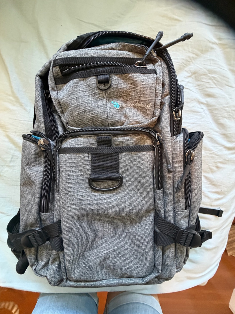 Tech 360 Gray commuter Multi-Pocket Backpack